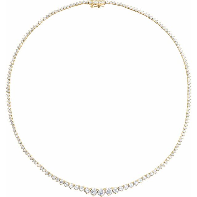 9 1/2 ct lab-grown diamond tennis necklace in 14k yellow gold