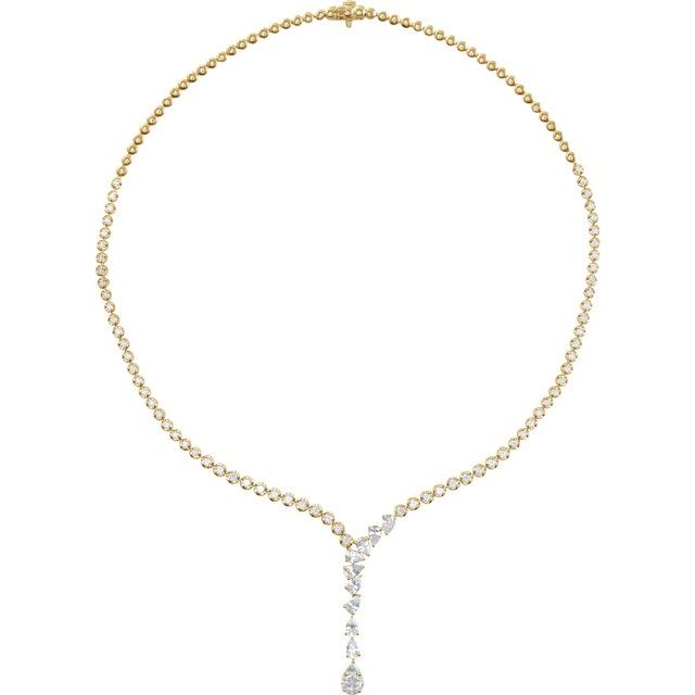 5 1/2 ct lab-grown diamond tennis necklace in 14k yellow gold