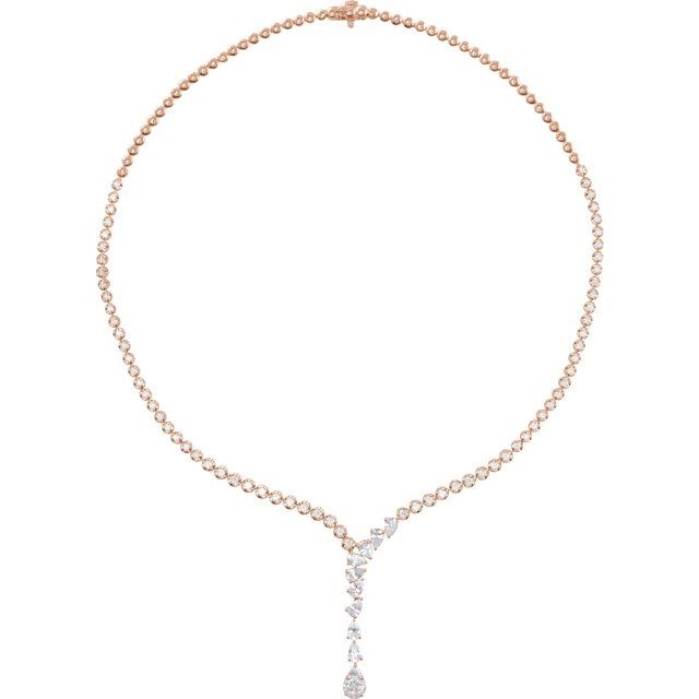 5 1/2 ct lab-grown diamond tennis necklace in 14k rose gold