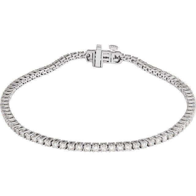 2 ct lab-grown diamond tennis bracelet in 14k white gold