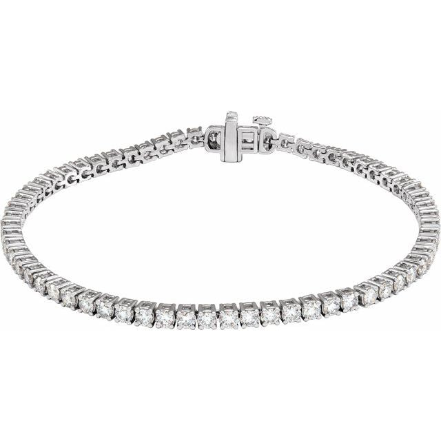 4 ct lab-grown diamond tennis bracelet in 14k white gold
