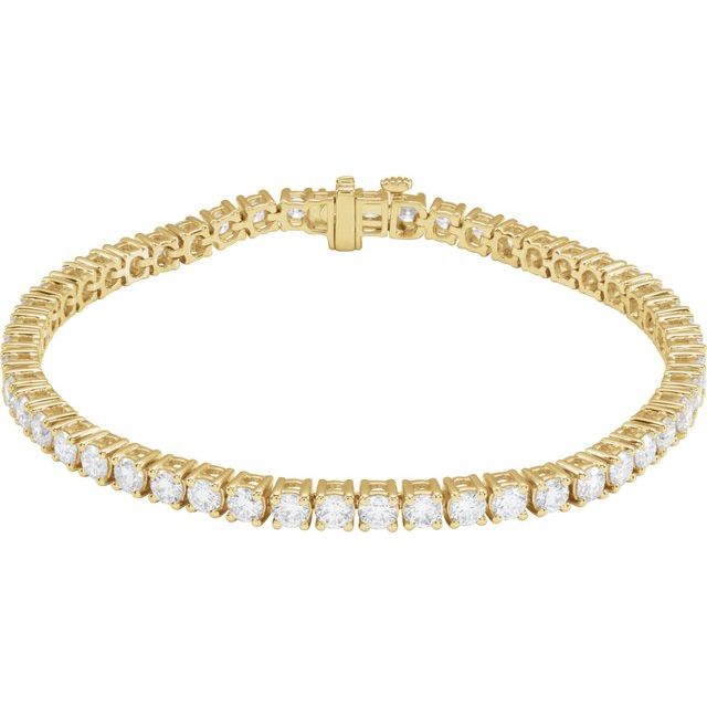 6 ct lab-grown diamond tennis bracelet in 14k yellow gold