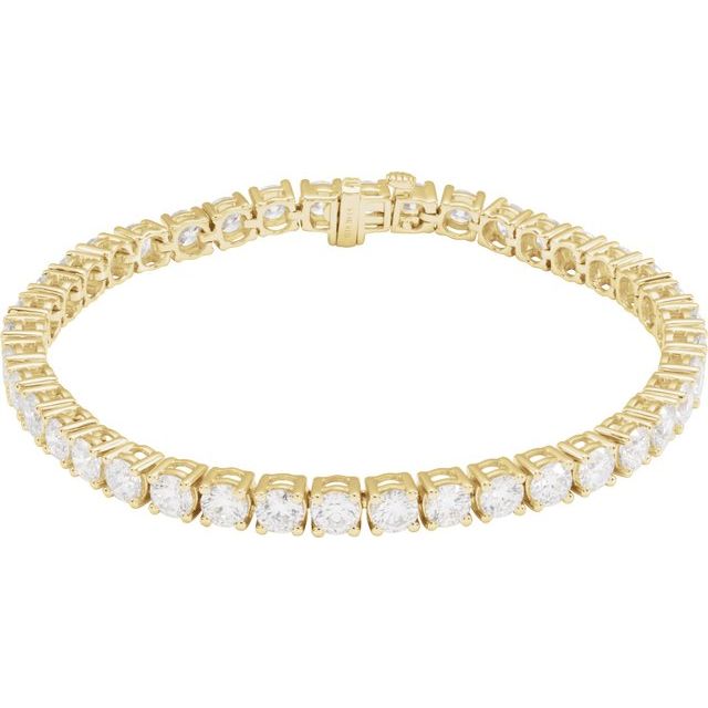 10 ct lab-grown diamond tennis bracelet in 14k yellow gold