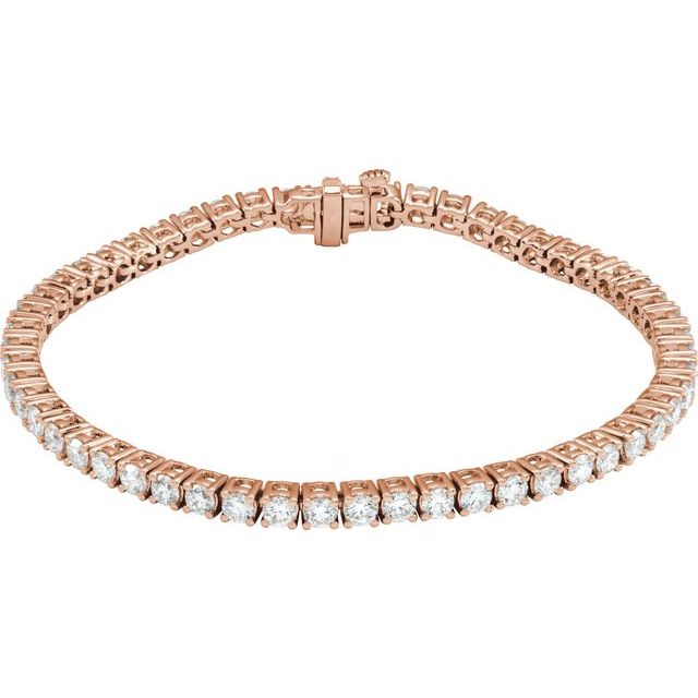 5 ct lab-grown diamond tennis bracelet in 14k rose gold
