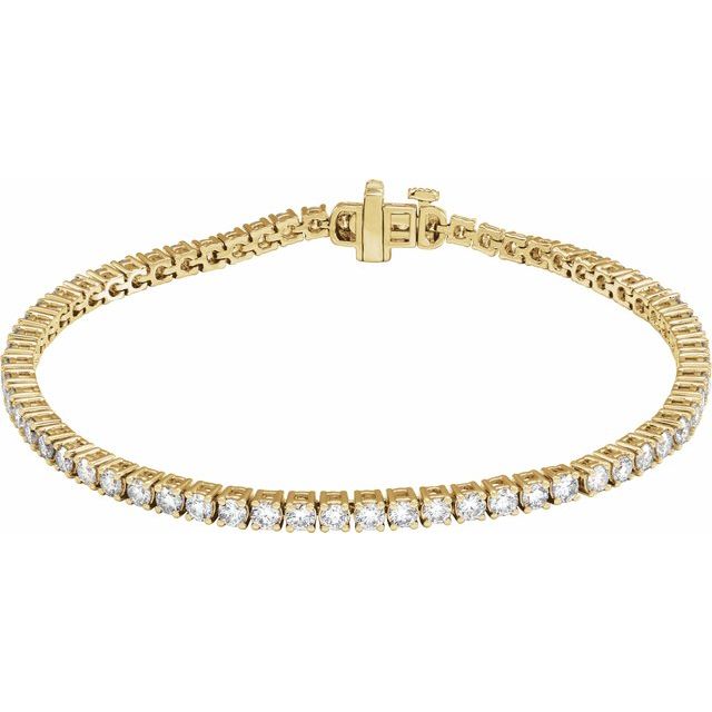 4 ct lab-grown diamond tennis bracelet in 14k yellow gold