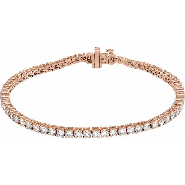 4 ct lab-grown diamond tennis bracelet in 14k rose gold