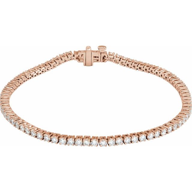 3 ct lab-grown diamond tennis bracelet in 14k rose gold