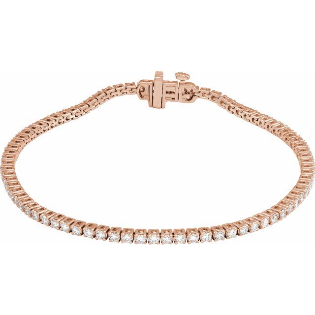 2 ct lab-grown diamond tennis bracelet in 14k rose gold