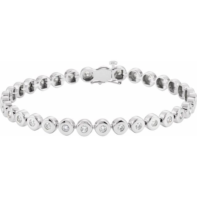 2 ct bezel-set diamond tennis bracelet in 14k yellow gold