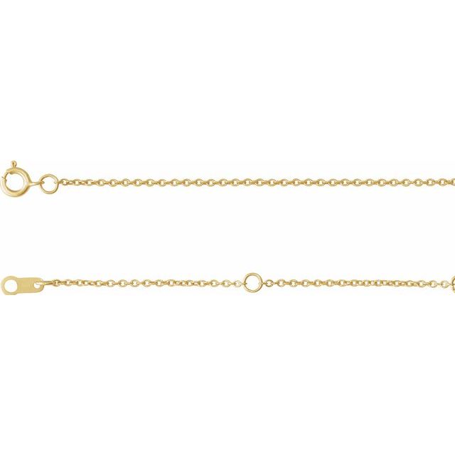 1mm adjustable cable chain necklace in 14k yellow gold, 16-18" adjustable