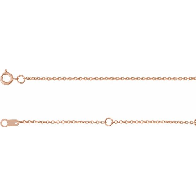 1mm adjustable cable chain necklace in 14k rose gold, 16-18" adjustable