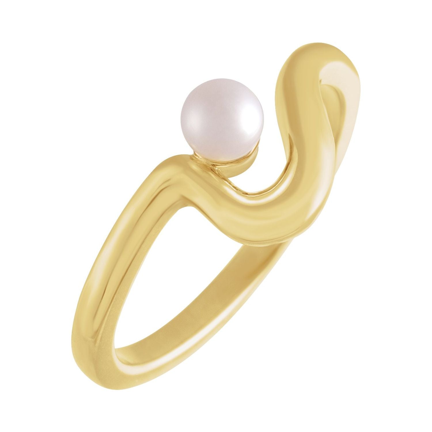 Freeform Cultured Pearl Ring in 14K Yellow Gold