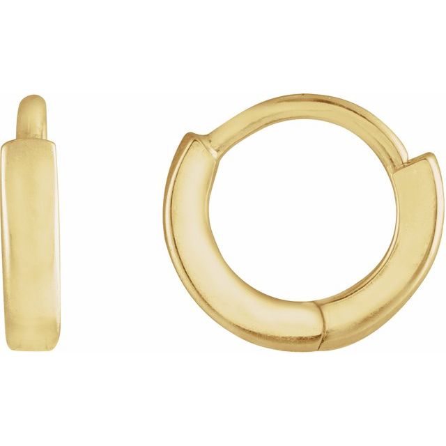 everyday hinged gold hoop earrings in 14k yellow gold, 8 mm