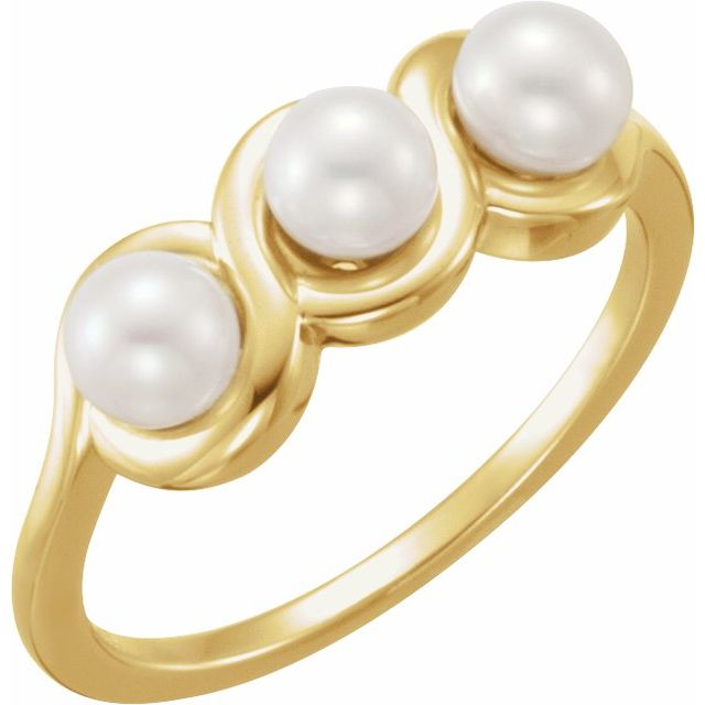 high-set cultured pearl ring in 14k yellow gold