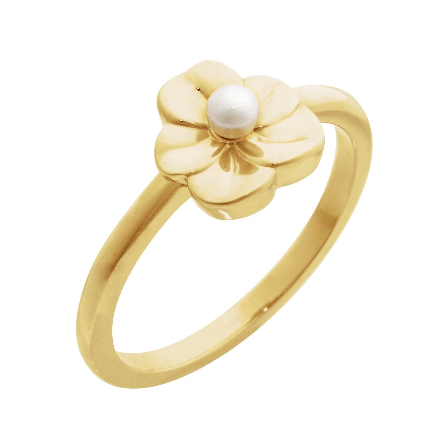 Seed Pearl Floral Ring in 14K Yellow Gold