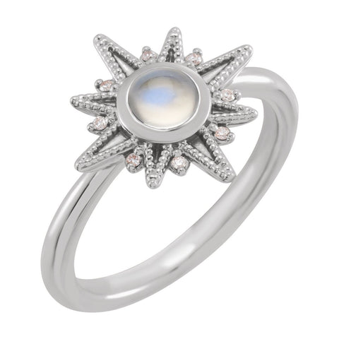Rainbow Moonstone Rings