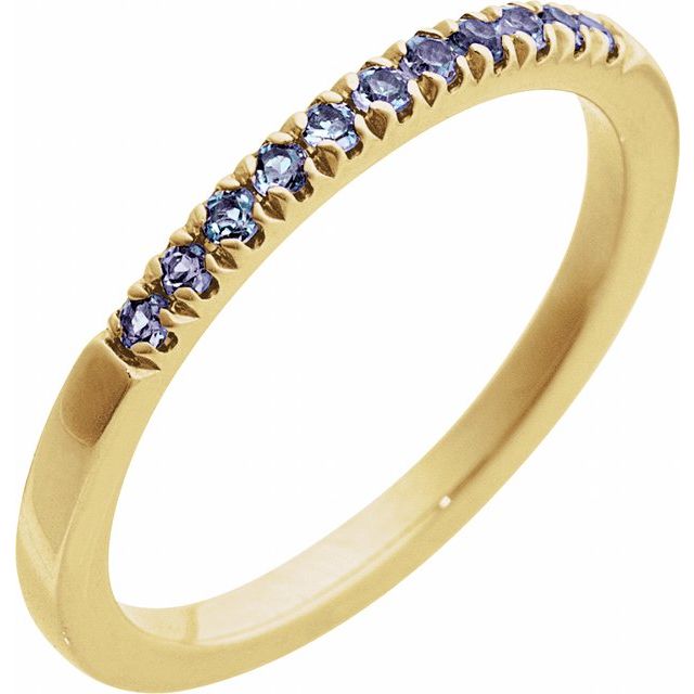 Alexandrite Birthstone Stackable Ring in 14K Yellow Gold