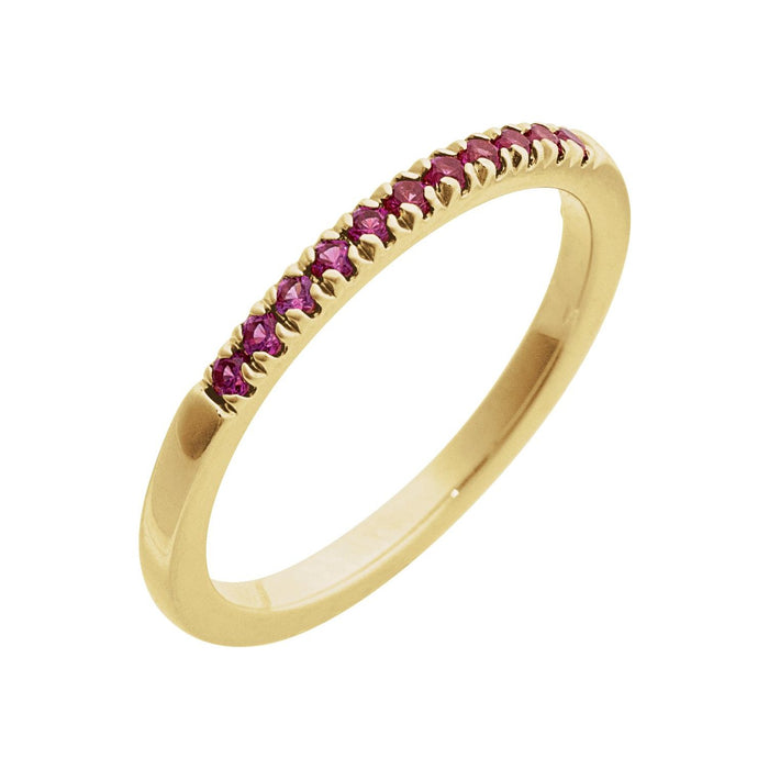 Stackable Pavé Ruby Ring in 14K Yellow Gold
