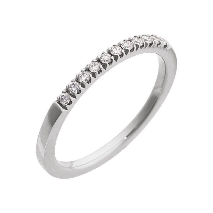 14K White Gold Round Diamond stackable ring