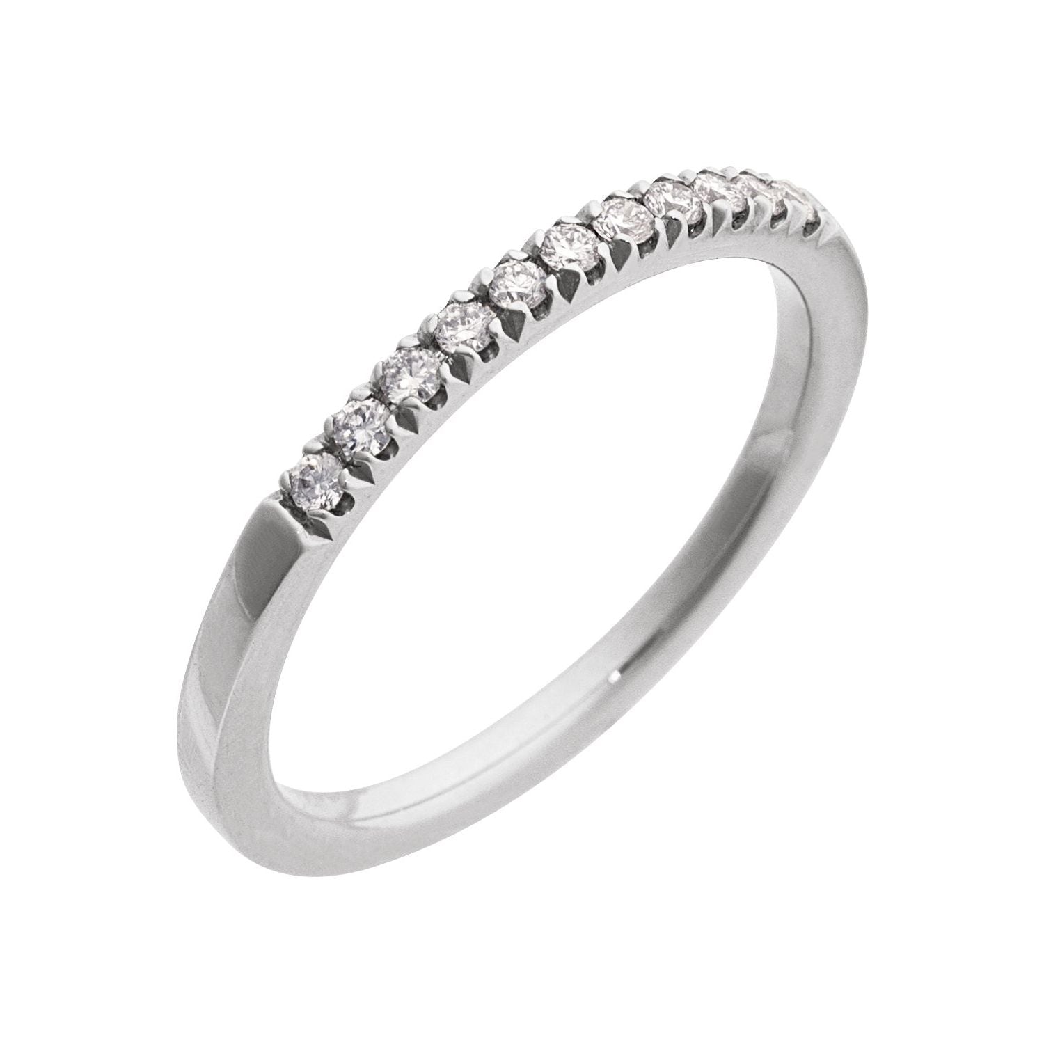 14K White Gold Round Lab-Grown Diamond stackable ring