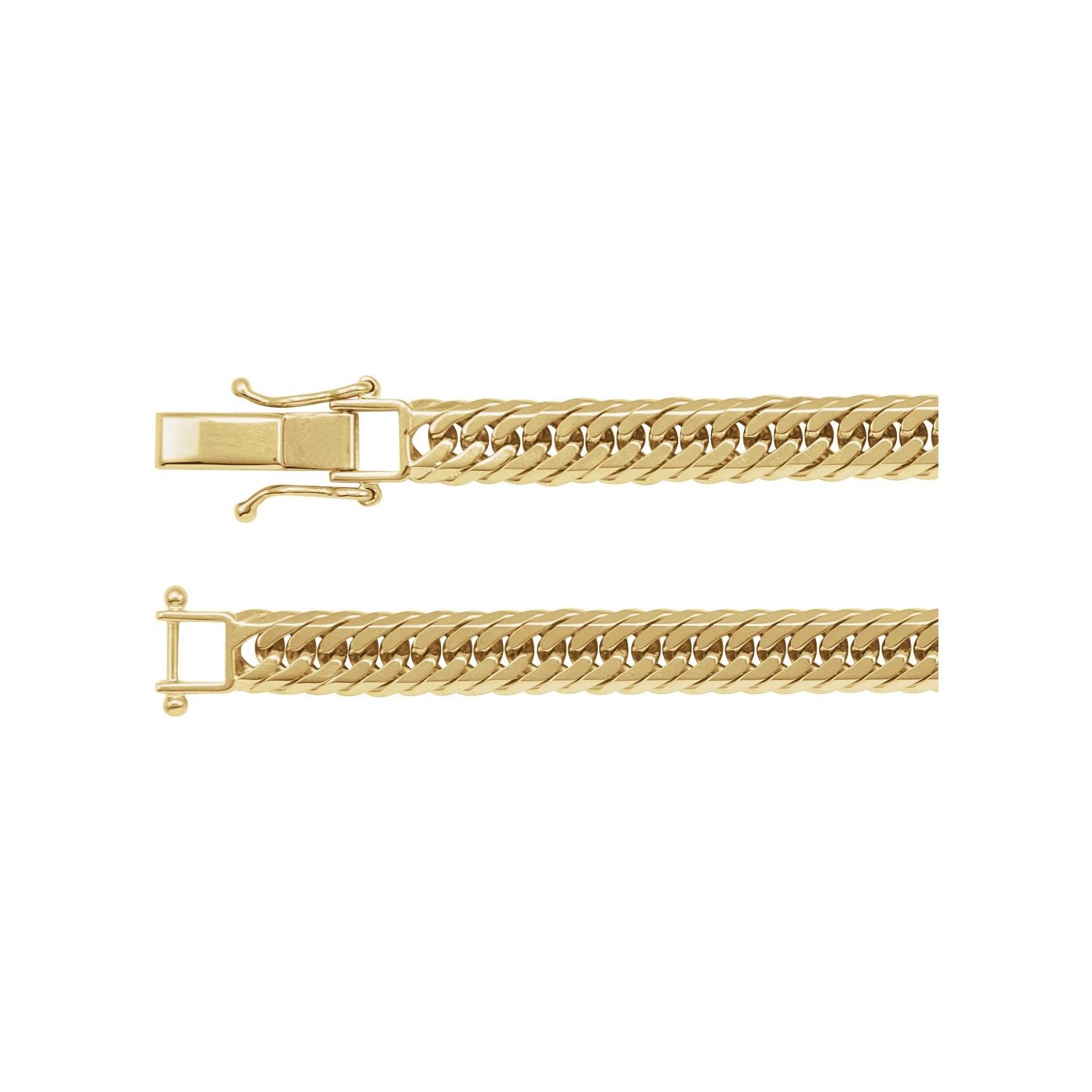 18K Yellow Gold 6.2 mm triple diamond-cut curb chain necklace