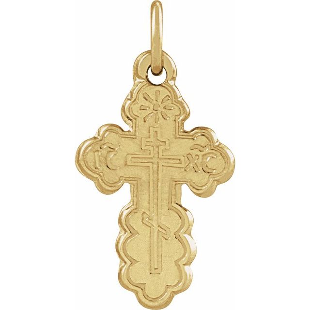 orthodox cross pendant in 14k yellow gold