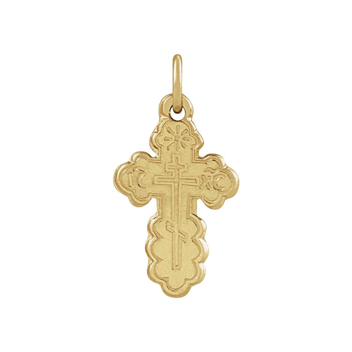 Orthodox Cross Pendant in 14K Yellow Gold