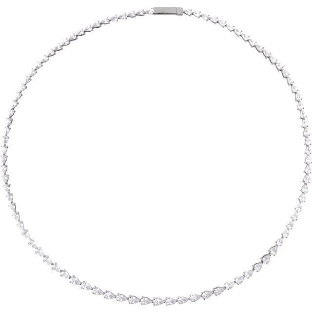 10 ct lab-grown diamond tennis necklace in 14k white gold