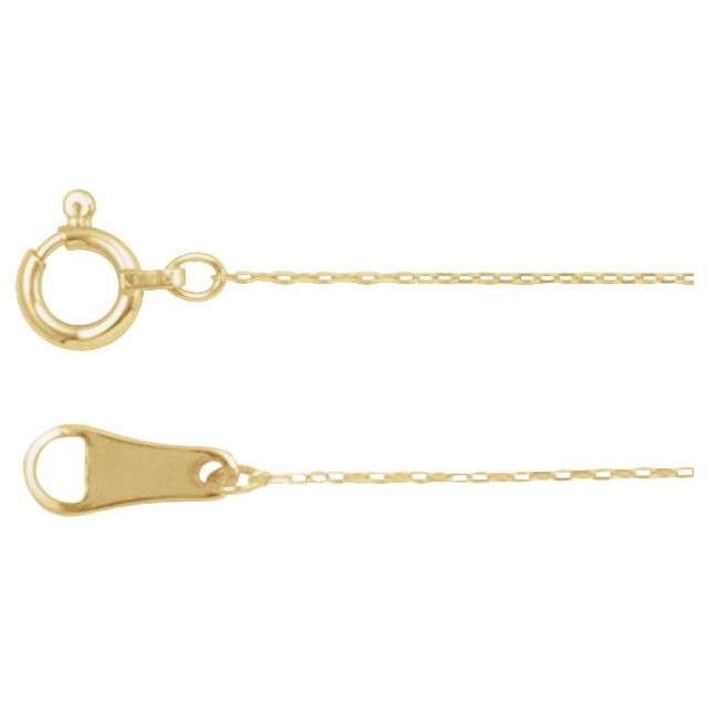0.7mm diamond-cut cable chain necklace in 10k yellow gold, 16"