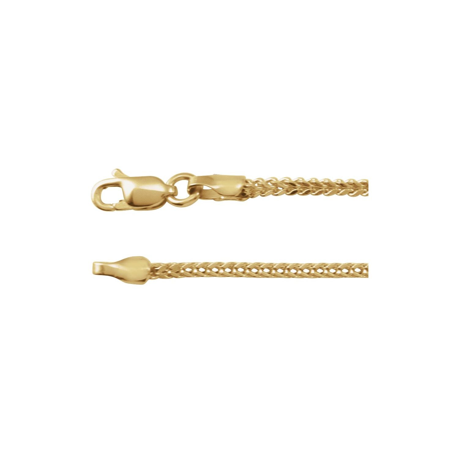 14K Yellow Gold 1.5 mm franco chain necklace