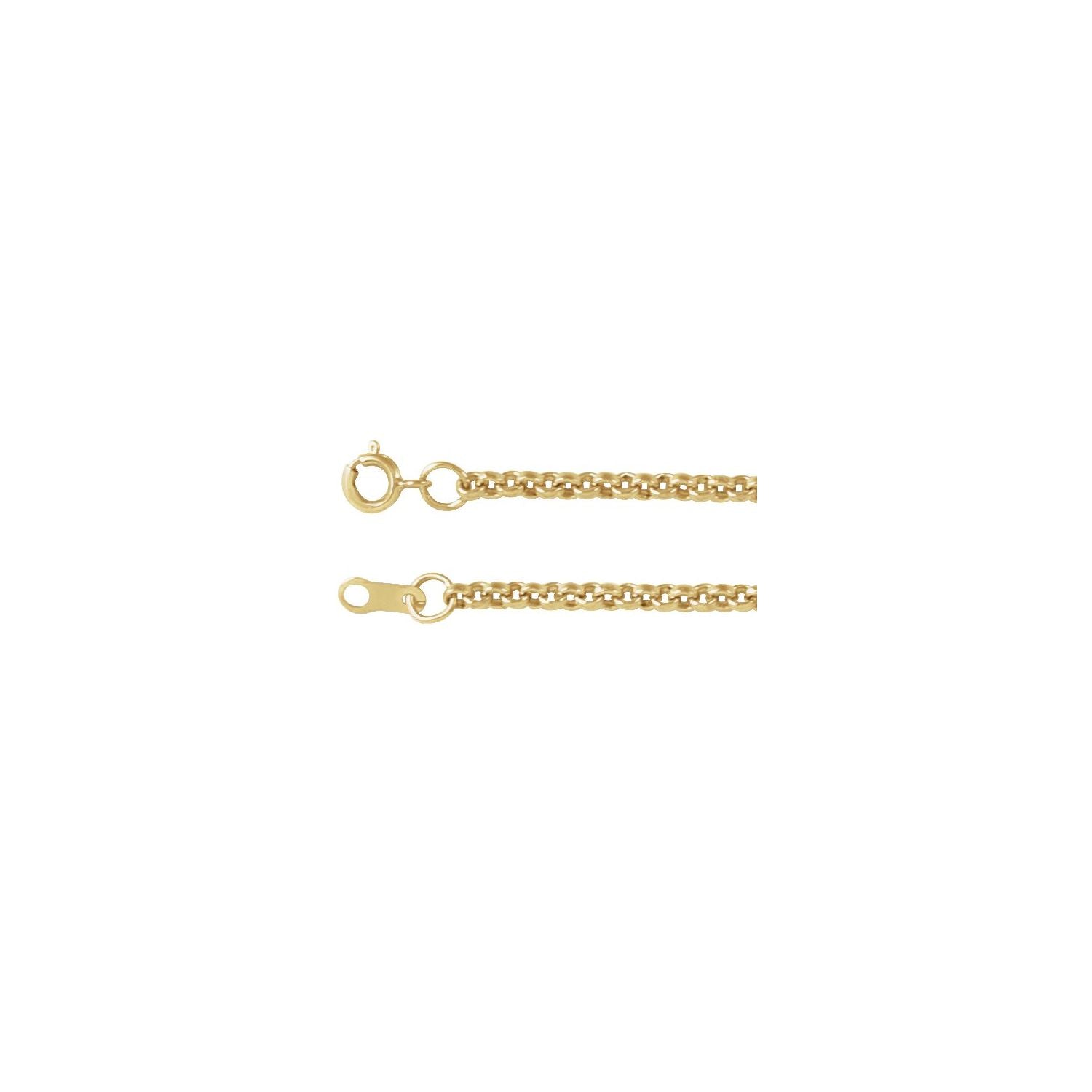 14K Yellow Gold 2 mm rolo chain necklace