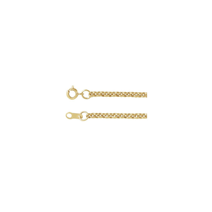 14K Yellow Gold 2 mm rolo chain necklace