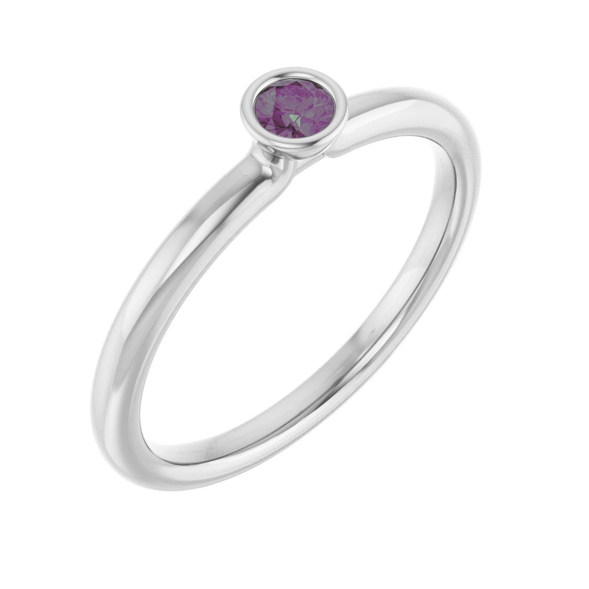Alexandrite Stackable Ring in 14K White Gold