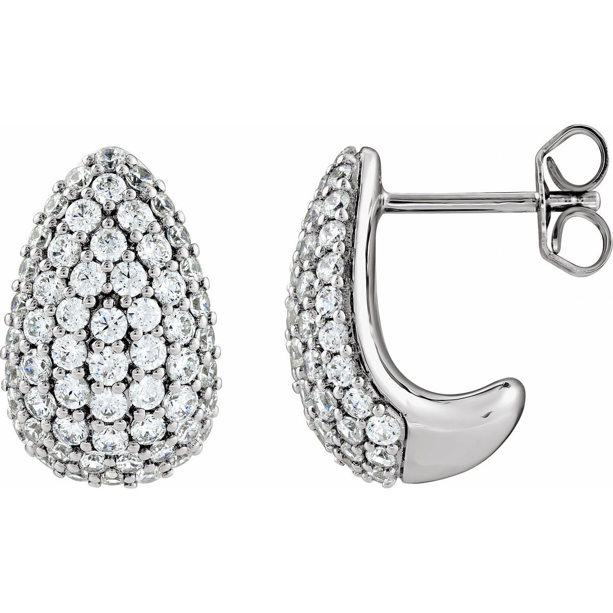 14K White Gold 1 3/4 ct tw Lab-Grown Diamond Teardrop Earrings diamond earrings
