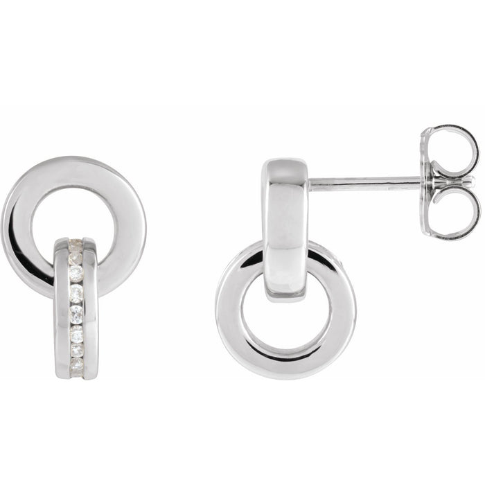 14K White Gold 1/6 ct tw Diamond Drop Earrings diamond earrings