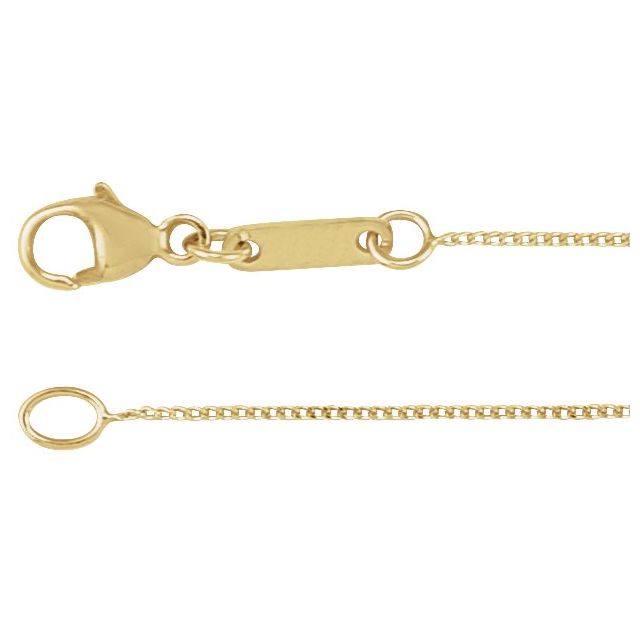 0.8mm diamond-cut curb chain necklace in 14k yellow gold, 16 inch