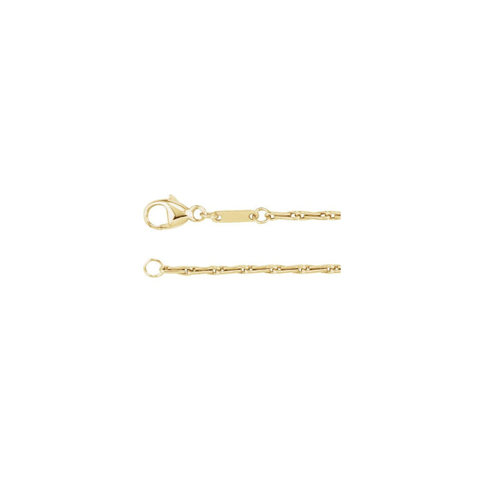 14K Yellow Gold 1.5 mm bar chain necklace