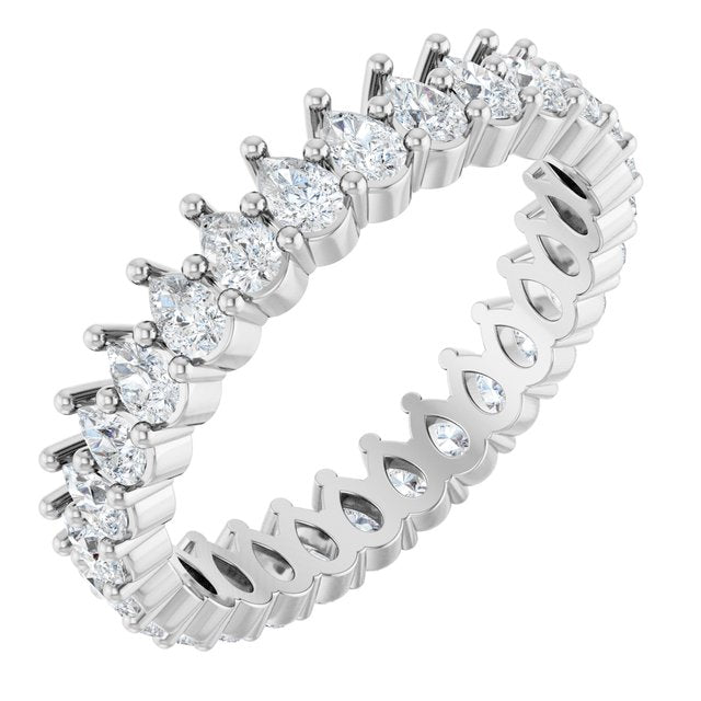 Pear Diamond Eternity Band in 14K White Gold