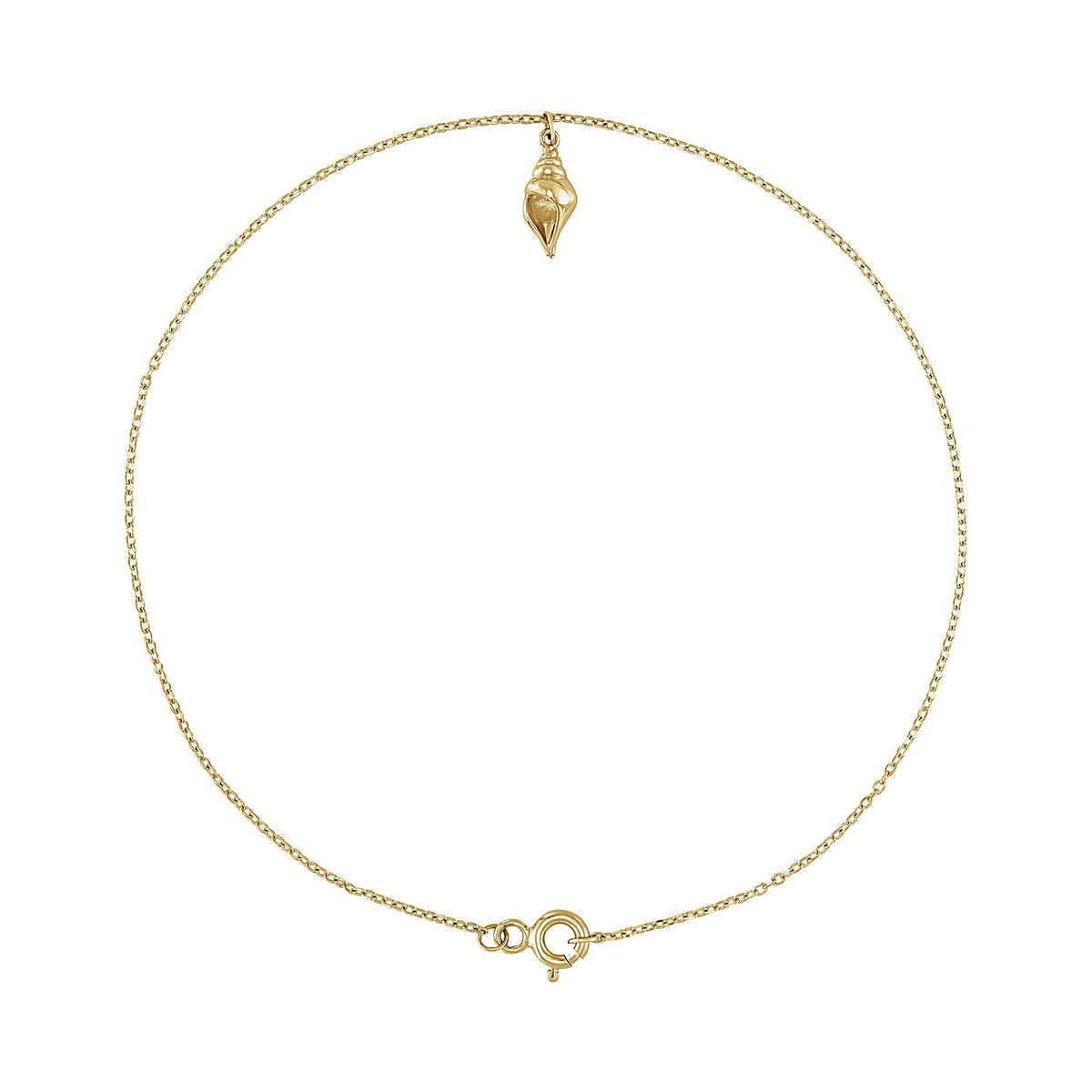 14K Gold Shell Anklet in 14K Yellow Gold