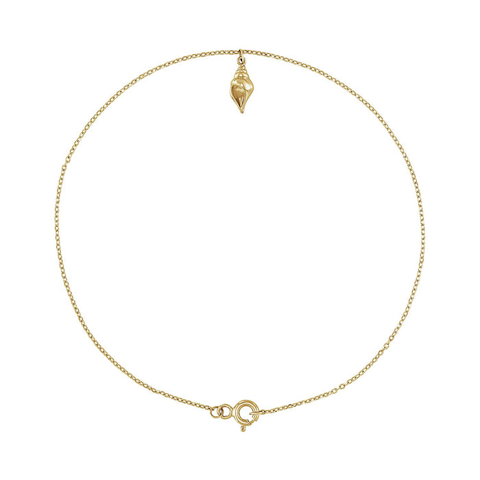 14K Gold Shell Anklet in 14K Yellow Gold