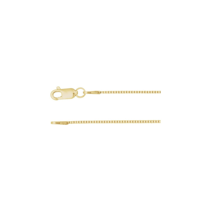 14K Yellow Gold 0.75 mm box chain necklace with lobster clasp