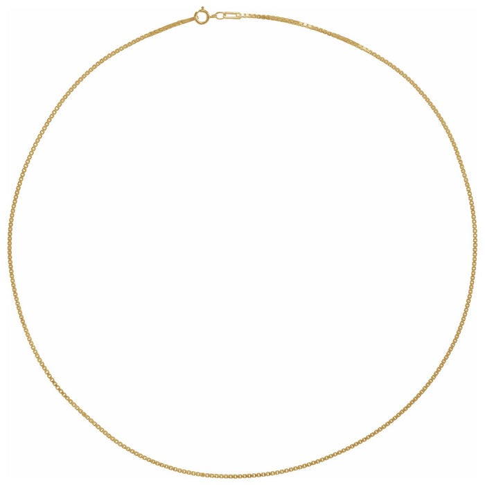 14K Yellow Gold 1.3 mm diamond-cut box necklace