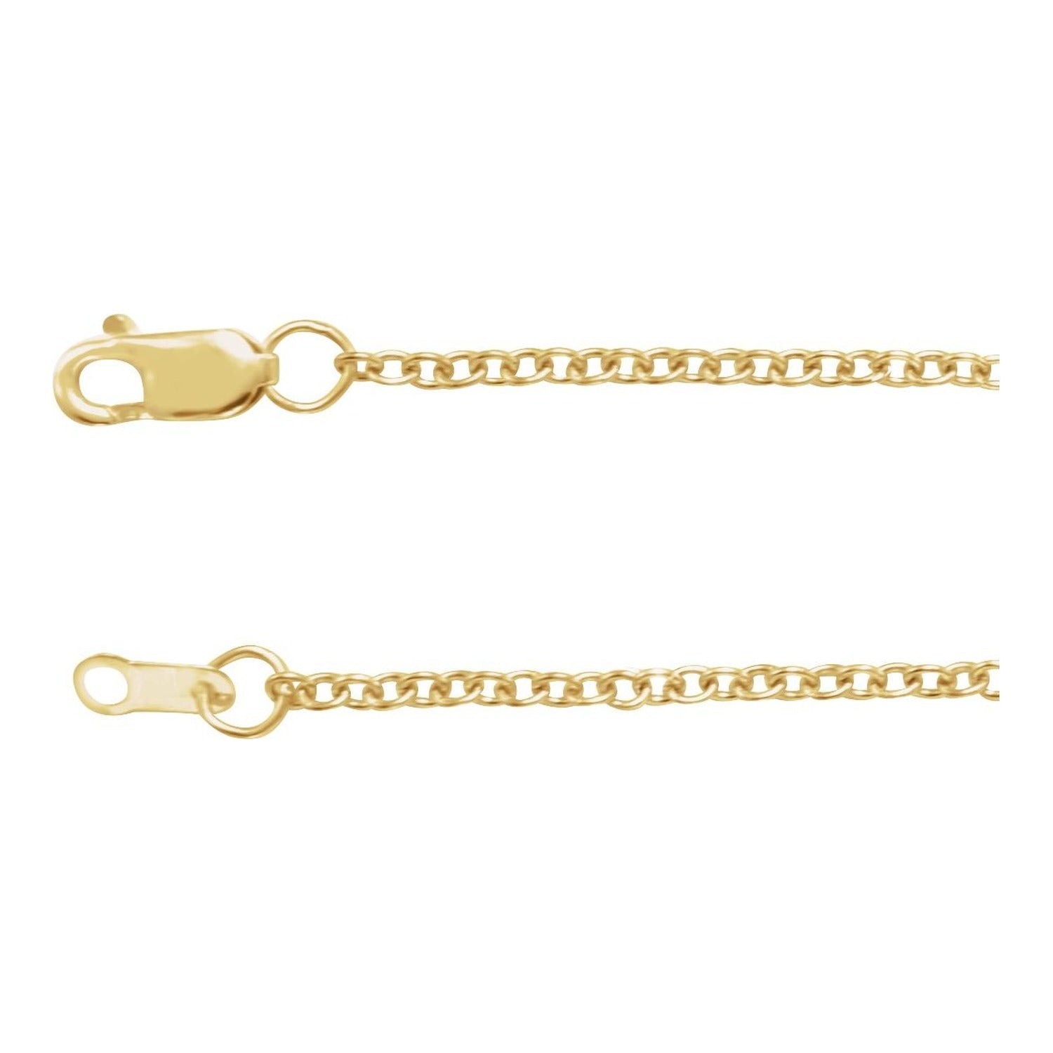 14k yellow gold 1.5 mm cable chain bracelet