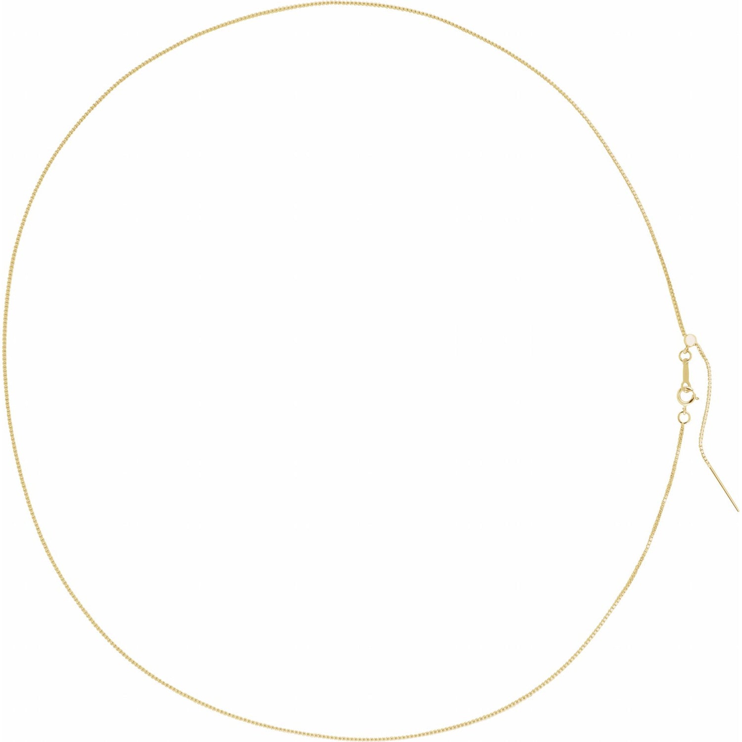 14K Yellow Gold 1 mm adjustable threader box necklace