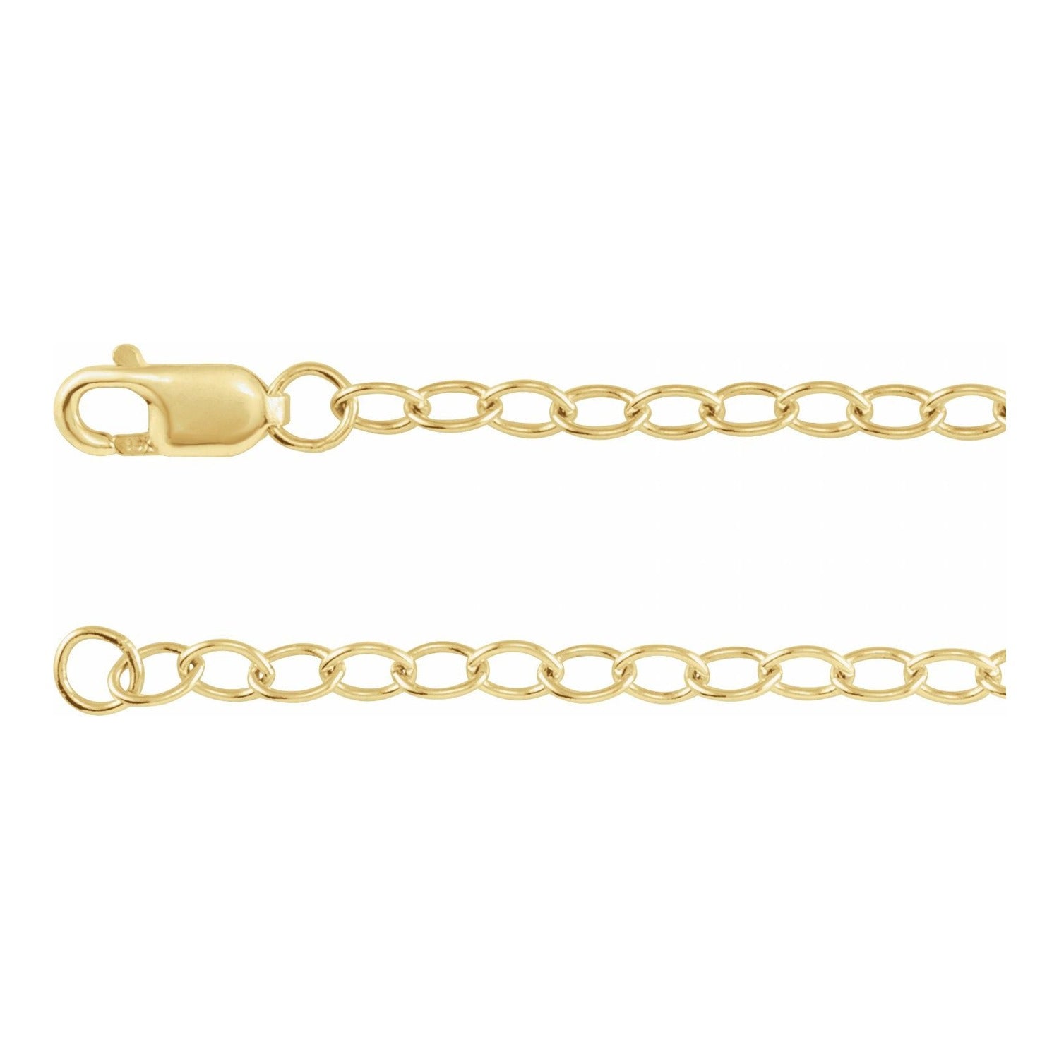 14k yellow gold 2.5 mm cable chain bracelet