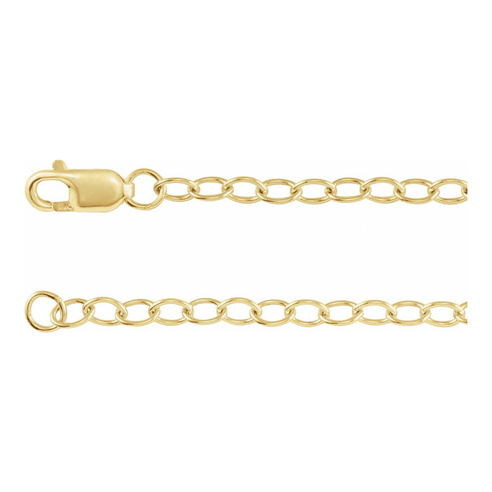 14k yellow gold 2.5 mm cable chain bracelet