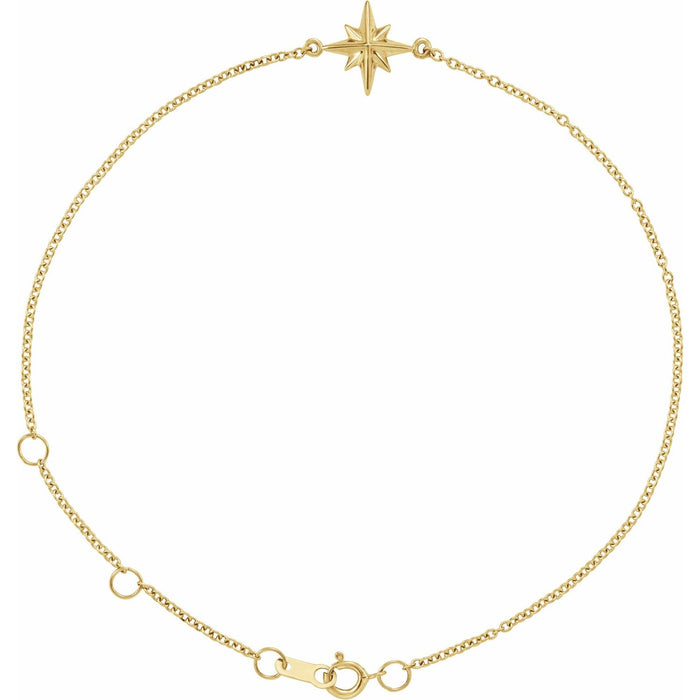 14k yellow gold north star gold bracelet