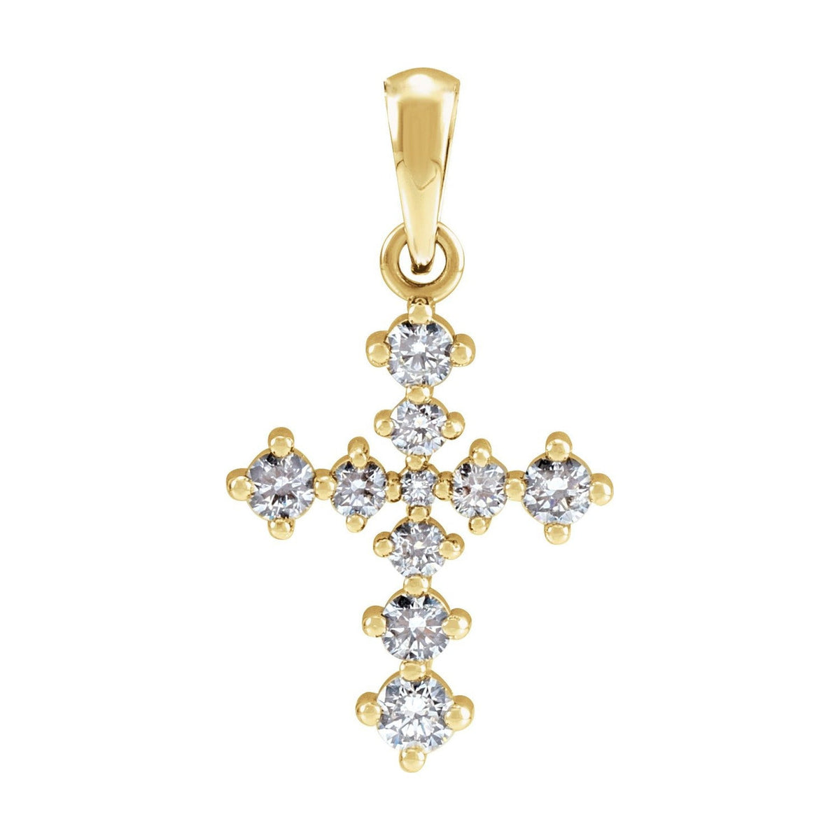 Open Gallery Diamond Cross Pendant in 14K Yellow Gold