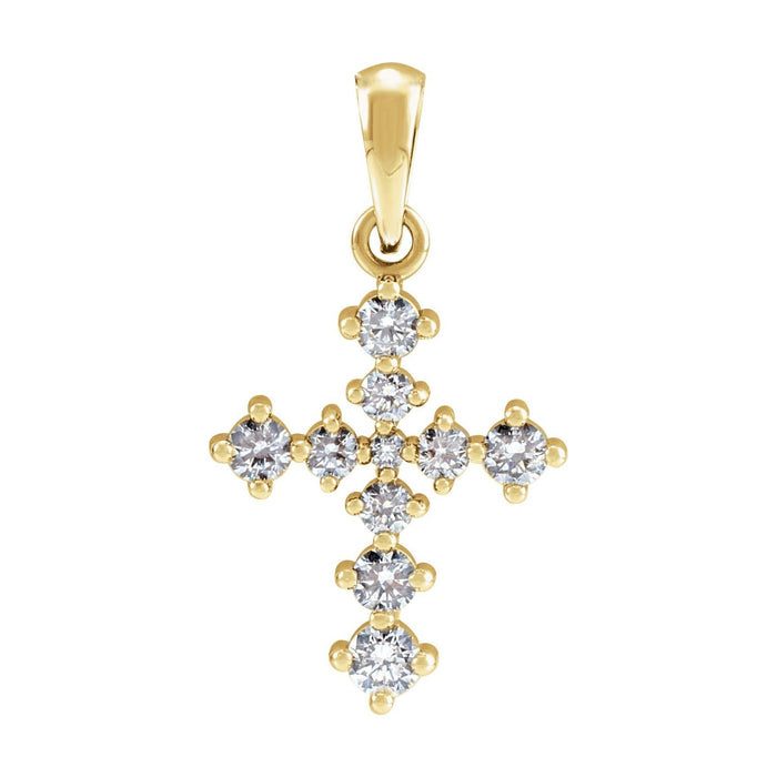 Open Gallery Diamond Cross Pendant in 14K Yellow Gold