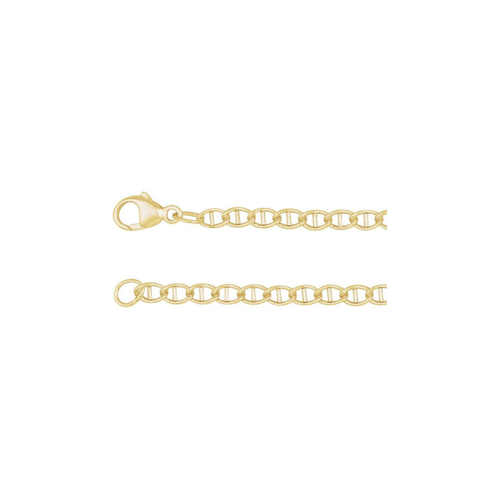 14K Yellow Gold 2.6 mm anchor chain necklace